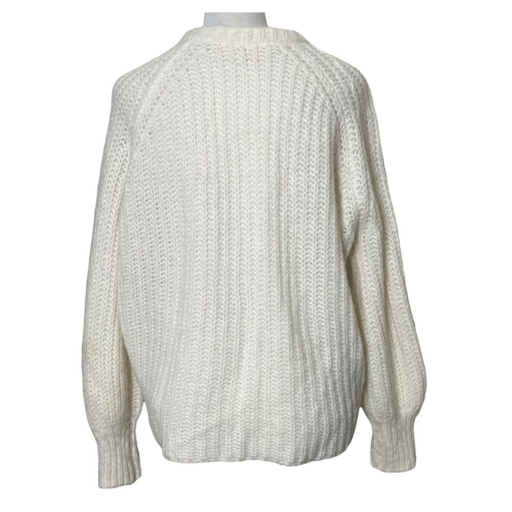Sezane Emile Cardigan Women's XS Ecru Alpaca Knit Button Front Cozy Classic Chic - Picture 3 of 7